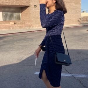 CITY VIBE Navy Long Sleeve Two Piece Dress